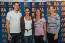 Les quatre athlètes olympiques honorés: Antoine Valois-Fortier, Marie-Andrée Lessard, Annie Martin et Kim St-Pierre. &nbsp; 